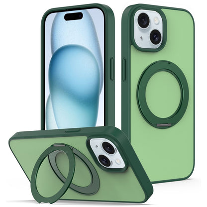 For iPhone 13  /  14 Case with Rotating Magnetic Kickstand PC + TPU Skin-Touch Phone Cover