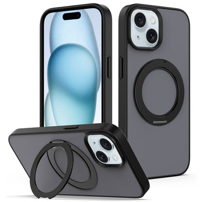 For iPhone 13  /  14 Case with Rotating Magnetic Kickstand PC + TPU Skin-Touch Phone Cover