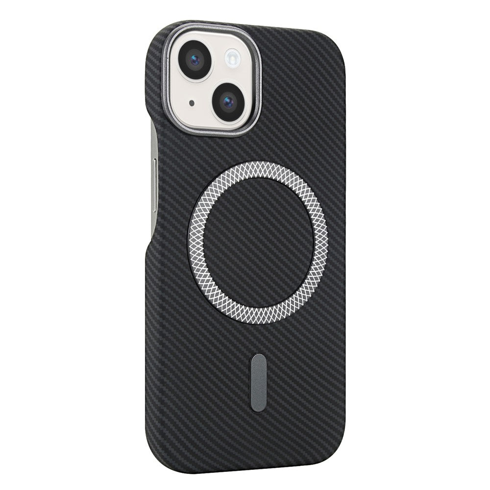 For iPhone 14  /  13 Magnetic Case Carbon Fiber Texture Leather + PC Phone Cover