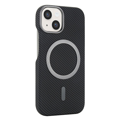 For iPhone 14  /  13 Magnetic Case Carbon Fiber Texture Leather + PC Phone Cover