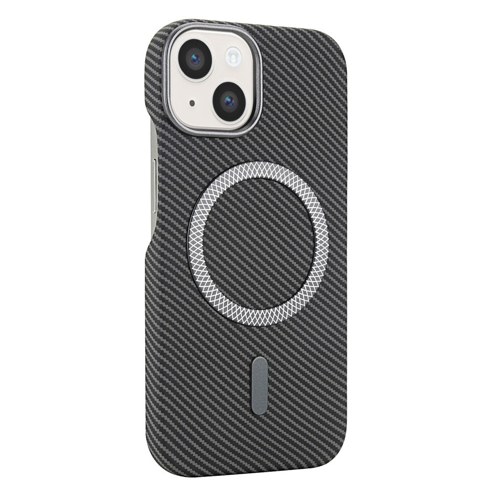 For iPhone 14  /  13 Magnetic Case Carbon Fiber Texture Leather + PC Phone Cover