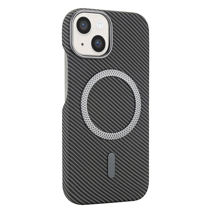 For iPhone 14  /  13 Magnetic Case Carbon Fiber Texture Leather + PC Phone Cover