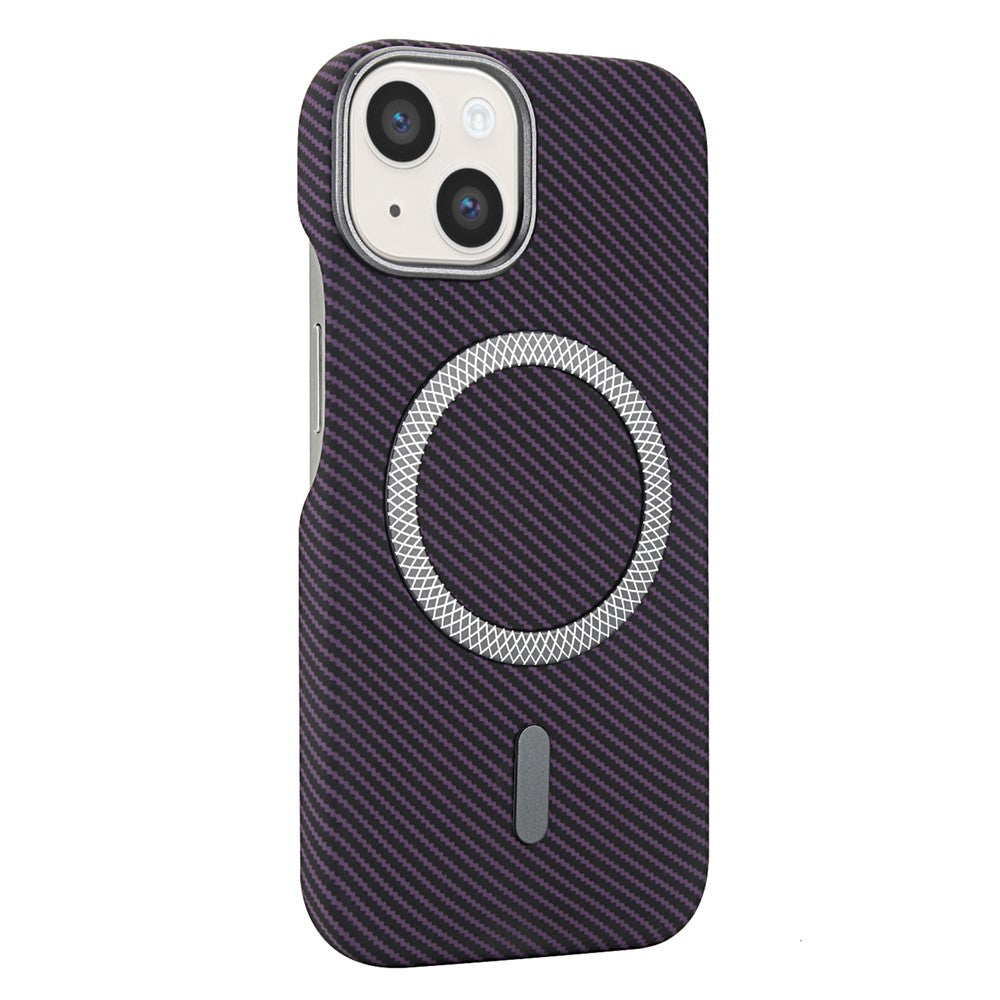 For iPhone 14  /  13 Magnetic Case Carbon Fiber Texture Leather + PC Phone Cover
