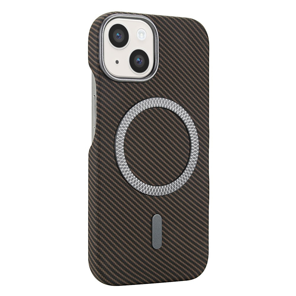 For iPhone 14  /  13 Magnetic Case Carbon Fiber Texture Leather + PC Phone Cover