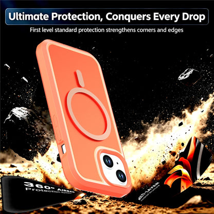 For iPhone 13  /  14 Magnetic Case Contrast Color PC + TPU Shockproof Phone Cover