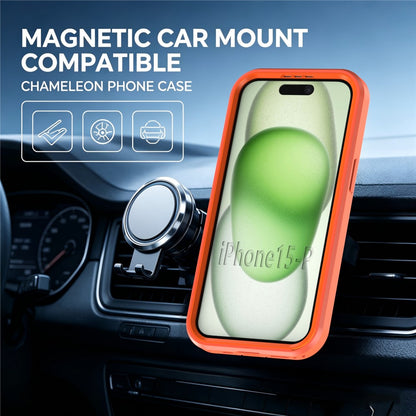 For iPhone 13  /  14 Magnetic Case Contrast Color PC + TPU Shockproof Phone Cover