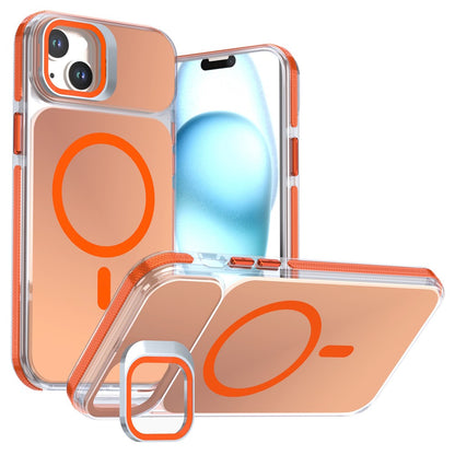 For iPhone 14  /  13 Magnetic Case Camera Frame Kickstand TPU Acrylic Shockproof Phone Cover