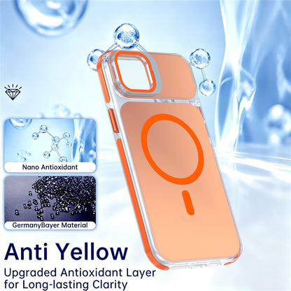 For iPhone 14  /  13 Magnetic Case Camera Frame Kickstand TPU Acrylic Shockproof Phone Cover