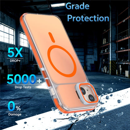 For iPhone 14  /  13 Magnetic Case Camera Frame Kickstand TPU Acrylic Shockproof Phone Cover