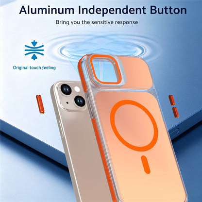 For iPhone 14  /  13 Magnetic Case Camera Frame Kickstand TPU Acrylic Shockproof Phone Cover