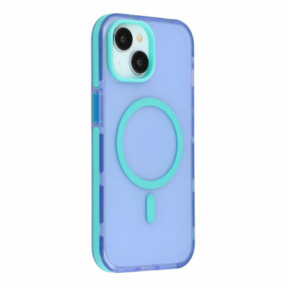 For iPhone 14 / 13 Magnetic Case PC + TPU Dual-Layer Shockproof Anti-Slip Phone Cover with Metal Buttons