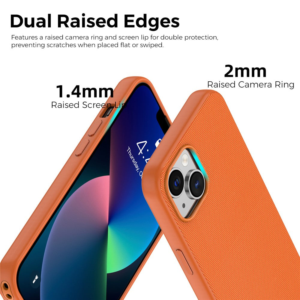For iPhone 13  /  14 Magnetic Case Tech Fabric Coated TPU + PC Anti-Drop Phone Cover
