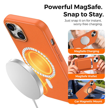 For iPhone 13  /  14 Magnetic Case Tech Fabric Coated TPU + PC Anti-Drop Phone Cover