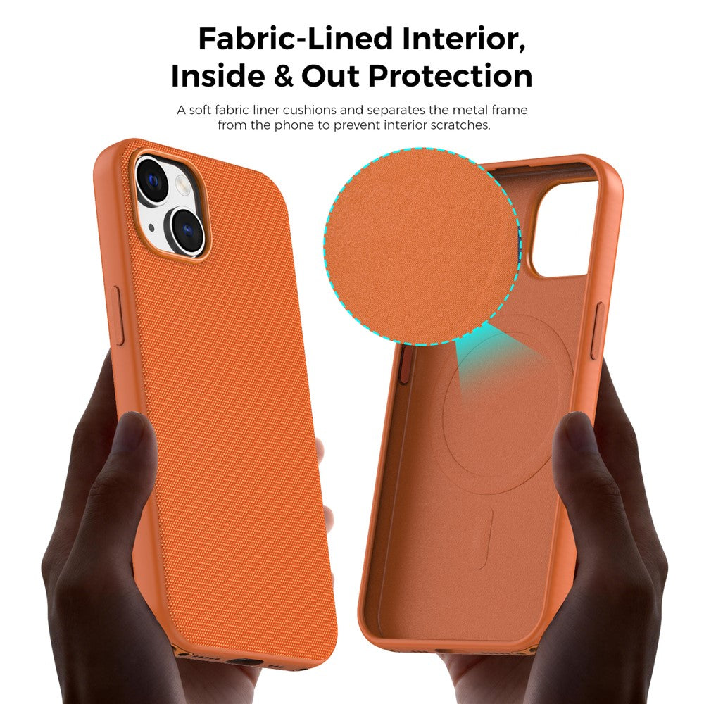 For iPhone 13  /  14 Magnetic Case Tech Fabric Coated TPU + PC Anti-Drop Phone Cover