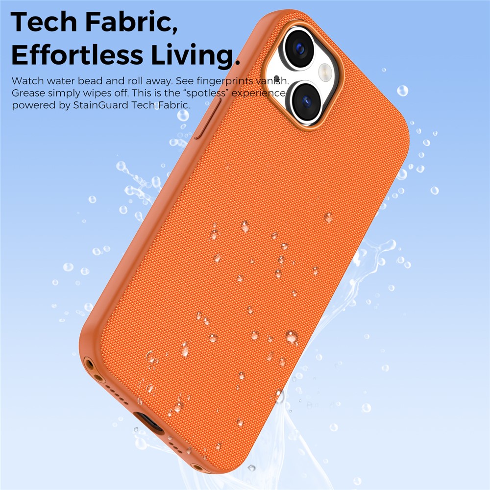For iPhone 13  /  14 Magnetic Case Tech Fabric Coated TPU + PC Anti-Drop Phone Cover