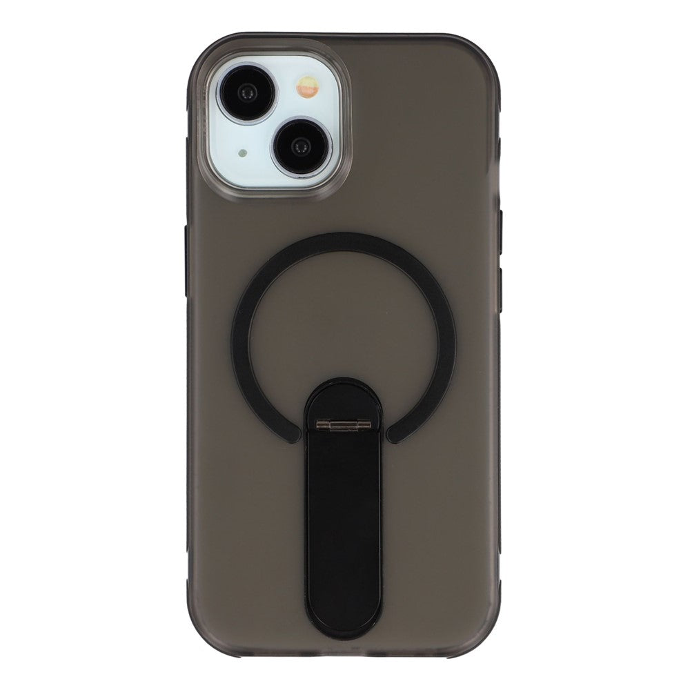 For iPhone 14  /  13 Magnetic Case Foldable Kickstand PC + TPU Shockproof Anti-Slip Phone Cover