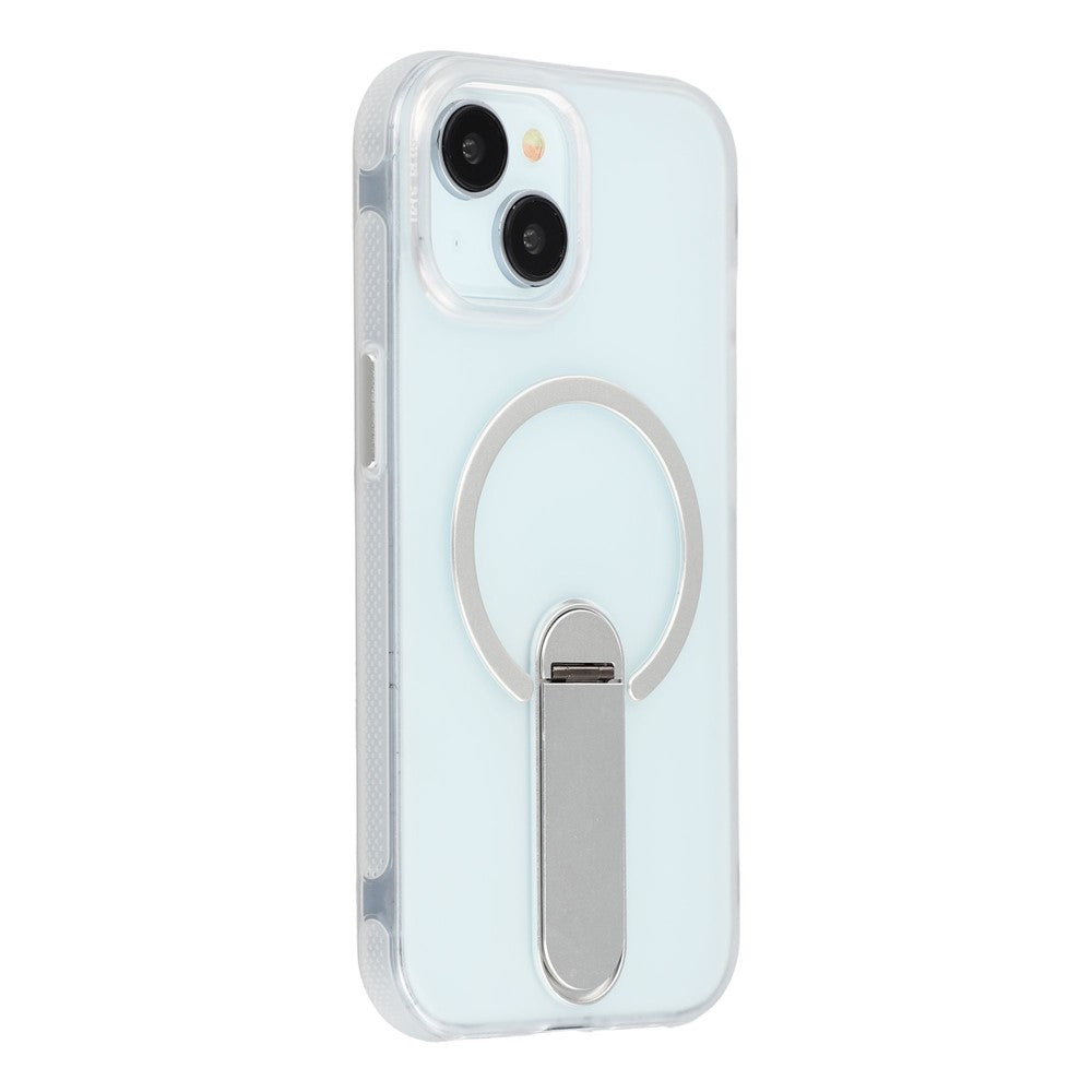 For iPhone 14  /  13 Magnetic Case Foldable Kickstand PC + TPU Shockproof Anti-Slip Phone Cover