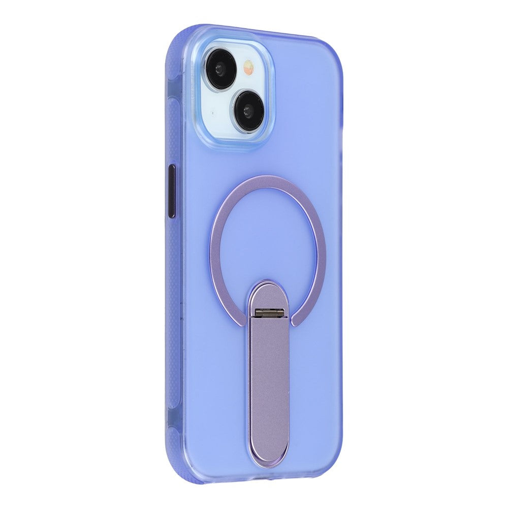 For iPhone 14  /  13 Magnetic Case Foldable Kickstand PC + TPU Shockproof Anti-Slip Phone Cover