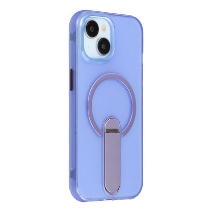 For iPhone 14  /  13 Magnetic Case Foldable Kickstand PC + TPU Shockproof Anti-Slip Phone Cover