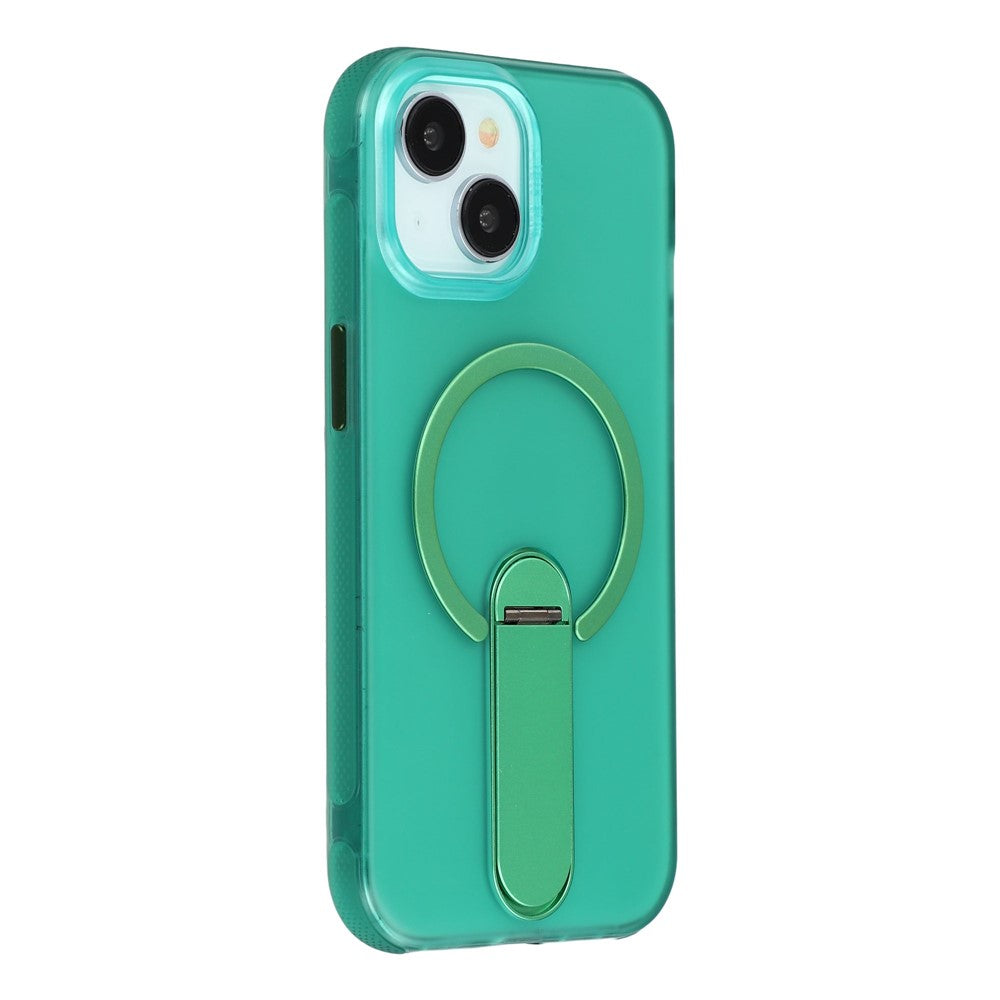 For iPhone 14  /  13 Magnetic Case Foldable Kickstand PC + TPU Shockproof Anti-Slip Phone Cover