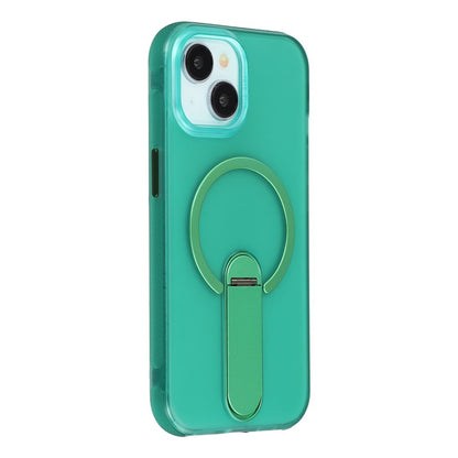 For iPhone 14  /  13 Magnetic Case Foldable Kickstand PC + TPU Shockproof Anti-Slip Phone Cover