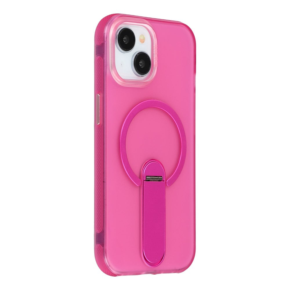 For iPhone 14  /  13 Magnetic Case Foldable Kickstand PC + TPU Shockproof Anti-Slip Phone Cover