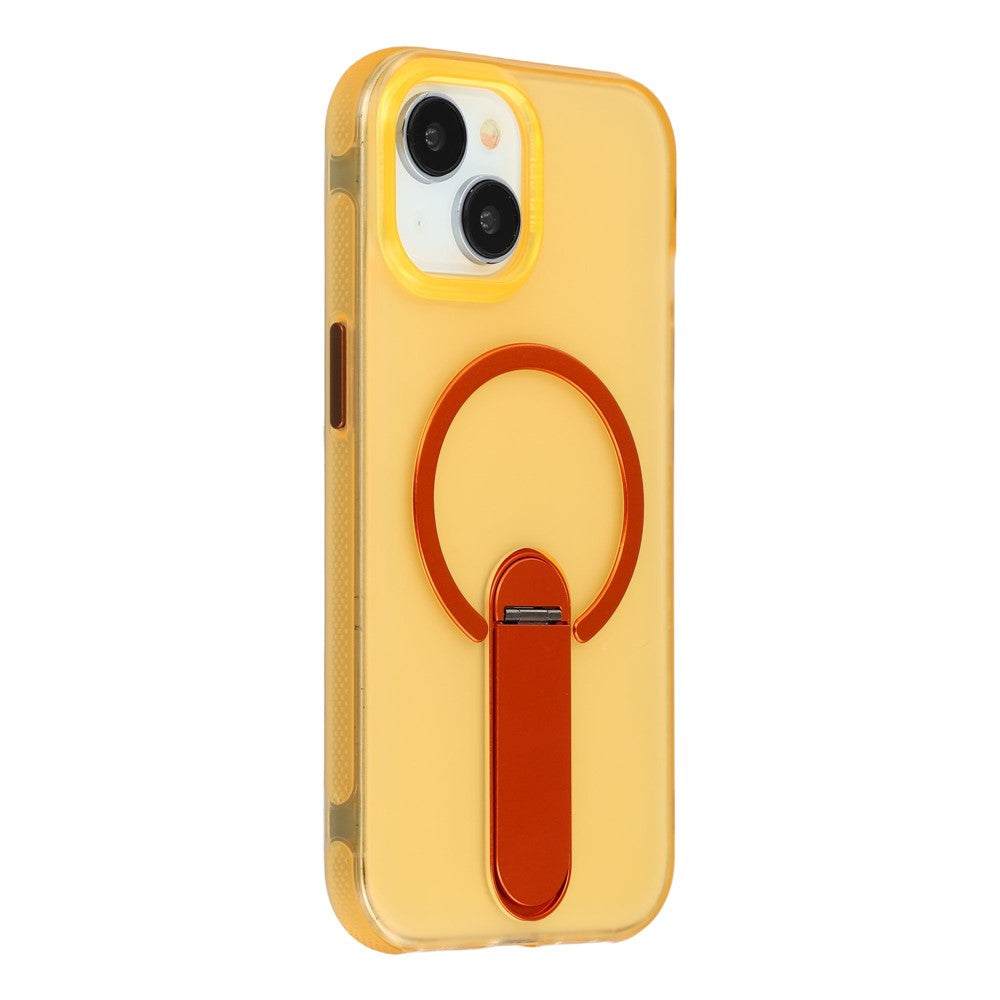 For iPhone 14  /  13 Magnetic Case Foldable Kickstand PC + TPU Shockproof Anti-Slip Phone Cover