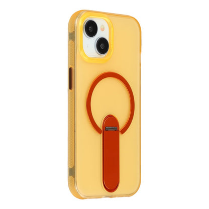 For iPhone 14  /  13 Magnetic Case Foldable Kickstand PC + TPU Shockproof Anti-Slip Phone Cover