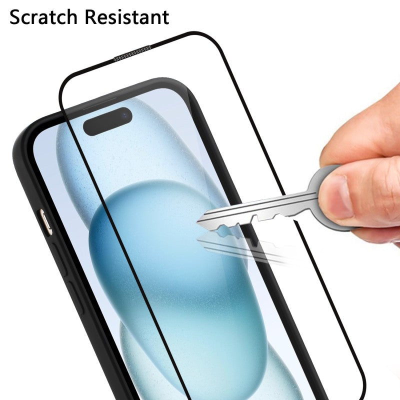 WANLONFENG for iPhone 14 BT Series Case Sliding Lens Cover Kickstand PC + TPU Phone Cover with 2Pcs Tempered Glass Film