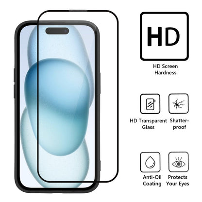 WANLONFENG for iPhone 14 BT Series Case Sliding Lens Cover Kickstand PC + TPU Phone Cover with 2Pcs Tempered Glass Film