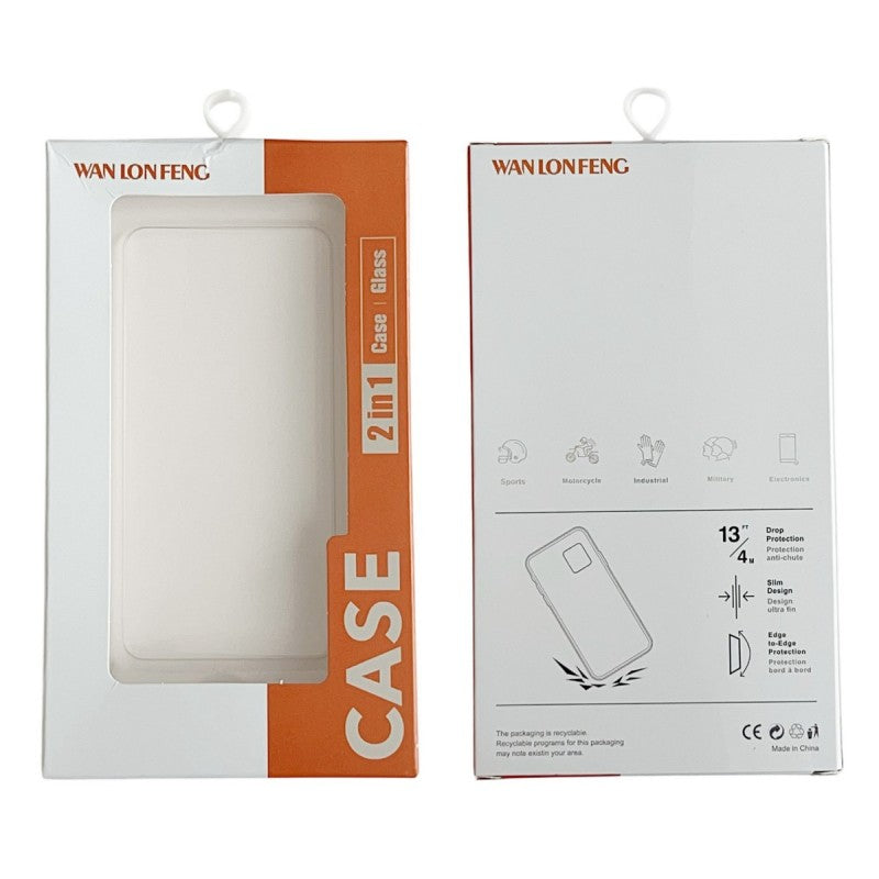 WANLONFENG for iPhone 14 BT Series Case Sliding Lens Cover Kickstand PC + TPU Phone Cover with 2Pcs Tempered Glass Film