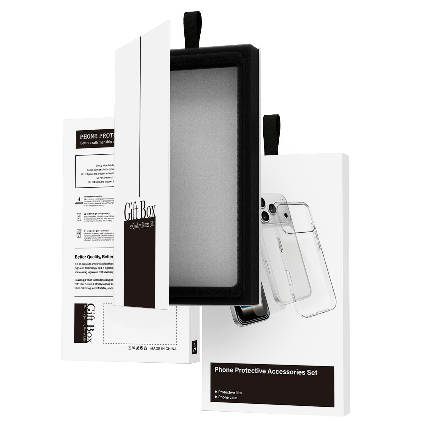 For iPhone 14 Case 2 in 1 TPU Clear Phone Cover with High Aluminium-silicon Glass Screen Protector