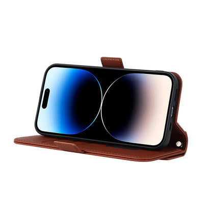 Anti-fall Phone Cover For iPhone 14 Pro Max Cross Texture PU Leather Flip Phone Case Stand Wallet with Inside Makeup Mirror and Shoulder Strap
