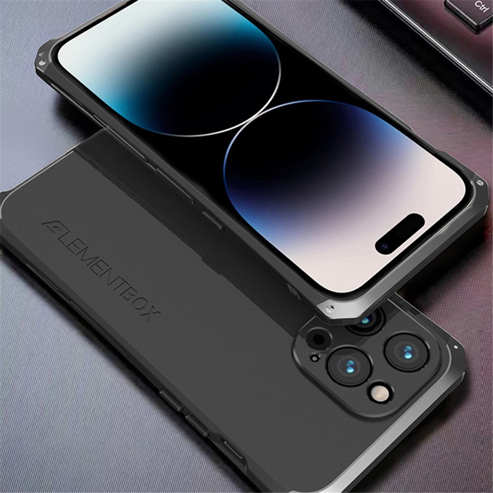 ELEMENT BOX For iPhone 14 Pro Max 3-Piece Design Hard PC Back Cover Metal Frame Shockproof Phone Case