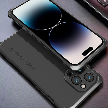 ELEMENT BOX For iPhone 14 Pro Max 3-Piece Design Hard PC Back Cover Metal Frame Shockproof Phone Case