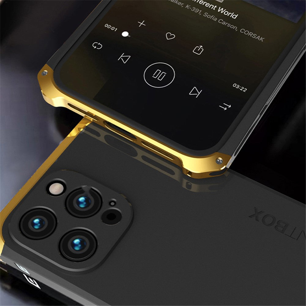 ELEMENT BOX For iPhone 14 Pro Max 3-Piece Design Hard PC Back Cover Metal Frame Shockproof Phone Case