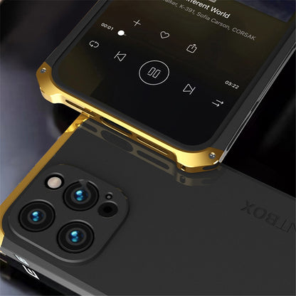 ELEMENT BOX For iPhone 14 Pro Max 3-Piece Design Hard PC Back Cover Metal Frame Shockproof Phone Case