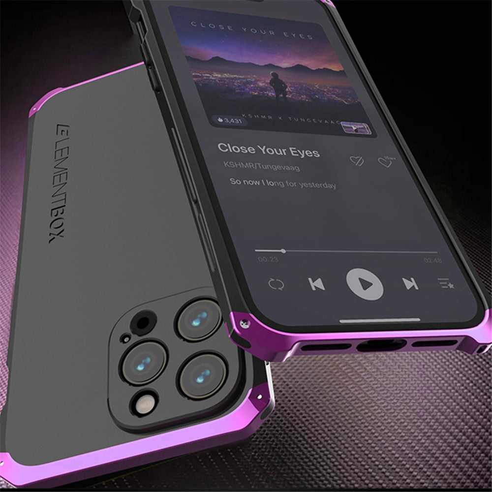ELEMENT BOX For iPhone 14 Pro Max 3-Piece Design Hard PC Back Cover Metal Frame Shockproof Phone Case