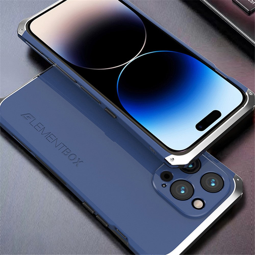 ELEMENT BOX For iPhone 14 Pro Max 3-Piece Design Hard PC Back Cover Metal Frame Shockproof Phone Case