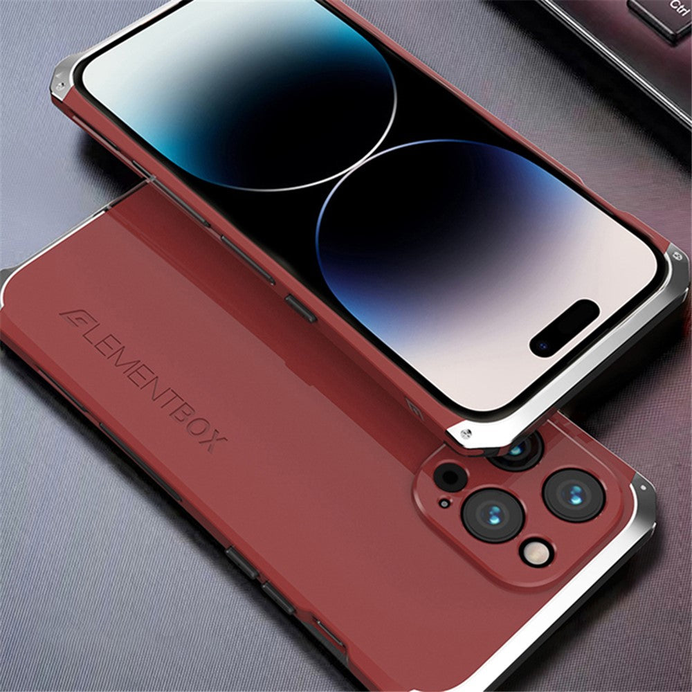 ELEMENT BOX For iPhone 14 Pro Max 3-Piece Design Hard PC Back Cover Metal Frame Shockproof Phone Case