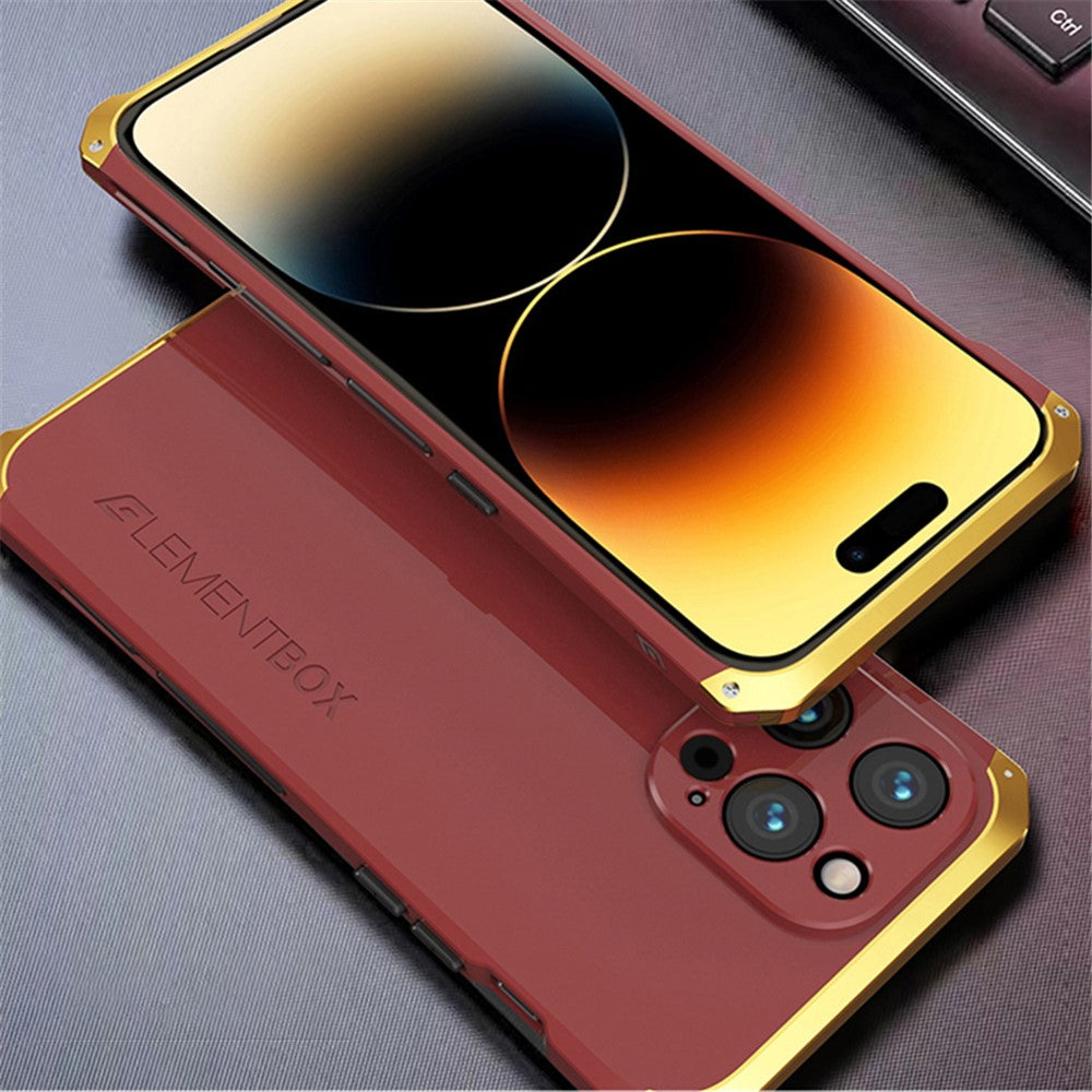 ELEMENT BOX For iPhone 14 Pro Max 3-Piece Design Hard PC Back Cover Metal Frame Shockproof Phone Case