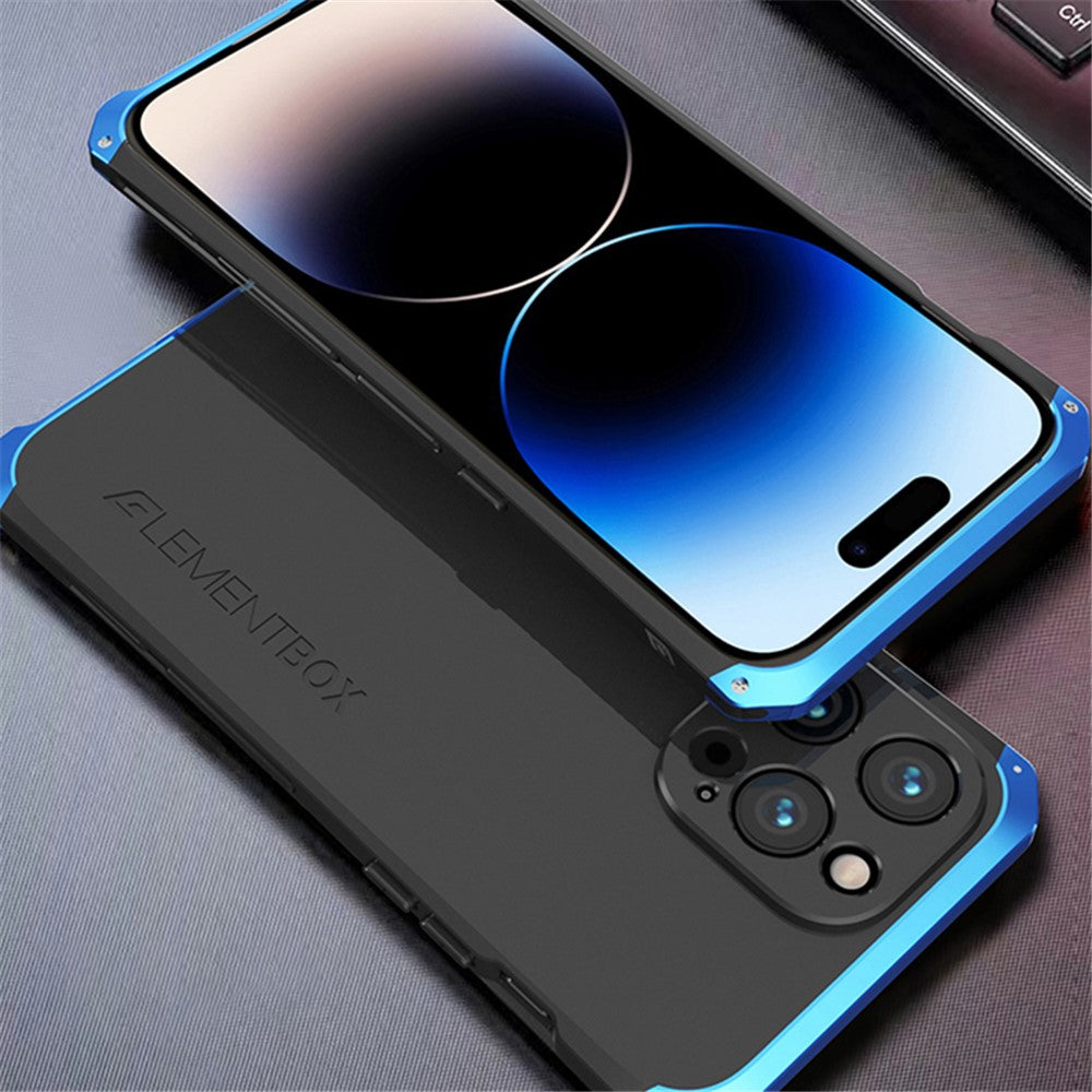 ELEMENT BOX For iPhone 14 Pro Max 3-Piece Design Hard PC Back Cover Metal Frame Shockproof Phone Case