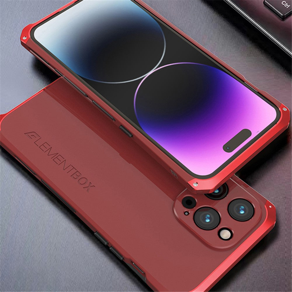 ELEMENT BOX For iPhone 14 Pro Max 3-Piece Design Hard PC Back Cover Metal Frame Shockproof Phone Case