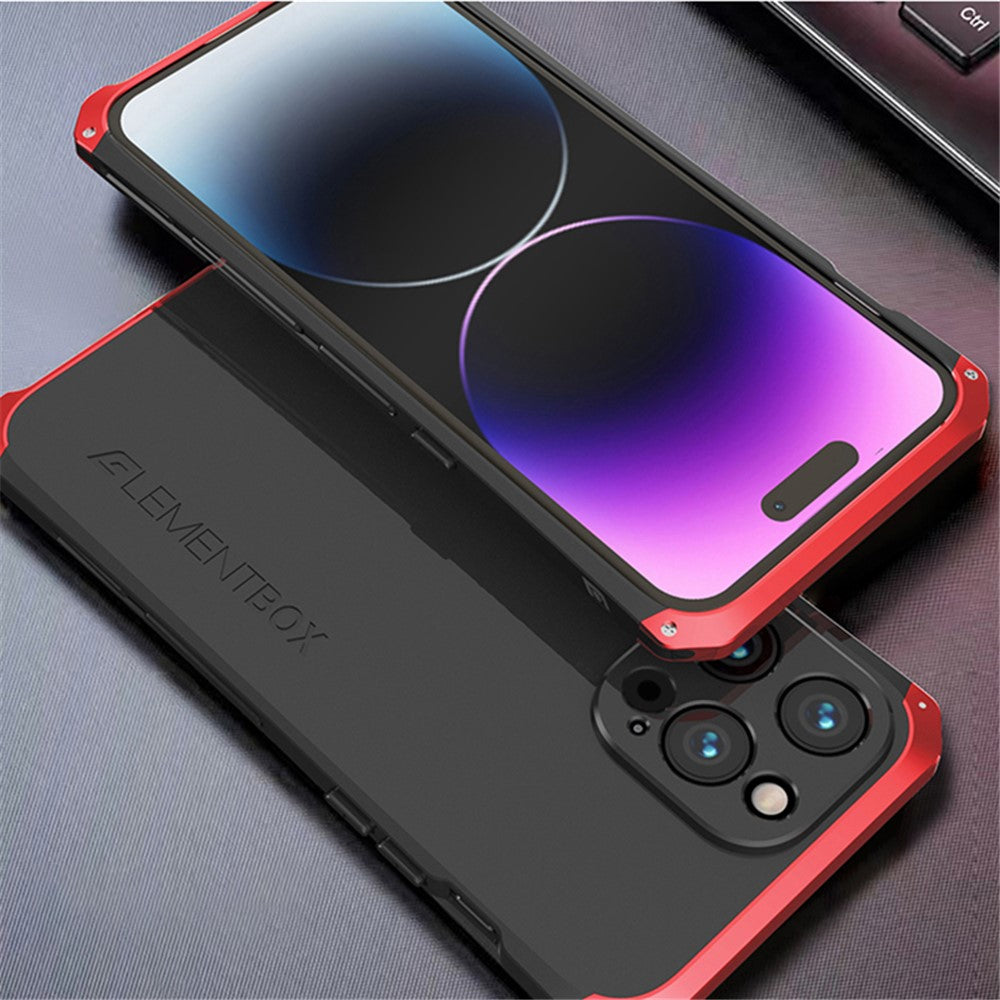 ELEMENT BOX For iPhone 14 Pro Max 3-Piece Design Hard PC Back Cover Metal Frame Shockproof Phone Case