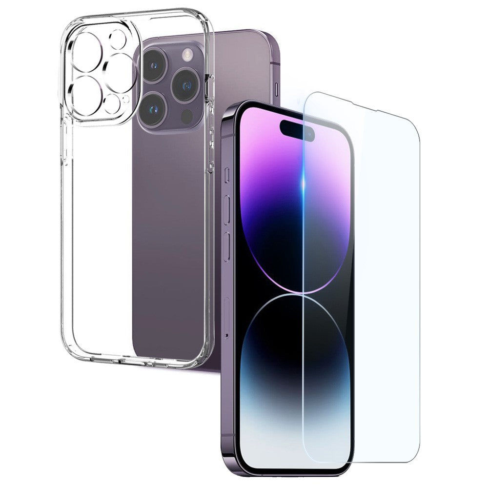 NORTHJO For iPhone 14 Pro Max 2-in-1 Precise Cutouts Protective TPU Phone Case + Anti-scratch HD Tempered Glass Screen Protector
