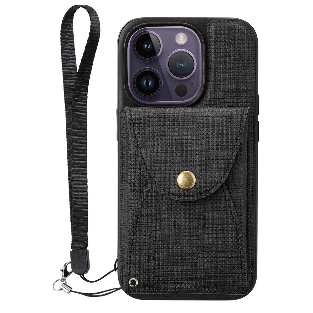 VILI T Series for iPhone 14 Pro Max Detachable 2-in-1 Cell Phone Cover Magnetic Vertical Open Card Slot Anti-scratch Phone Case with Strap