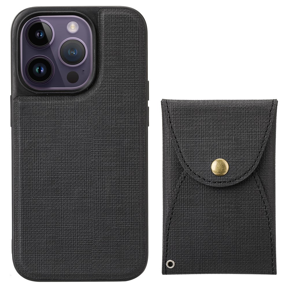VILI T Series for iPhone 14 Pro Max Detachable 2-in-1 Cell Phone Cover Magnetic Vertical Open Card Slot Anti-scratch Phone Case with Strap