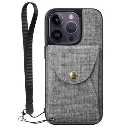 VILI T Series for iPhone 14 Pro Max Detachable 2-in-1 Cell Phone Cover Magnetic Vertical Open Card Slot Anti-scratch Phone Case with Strap
