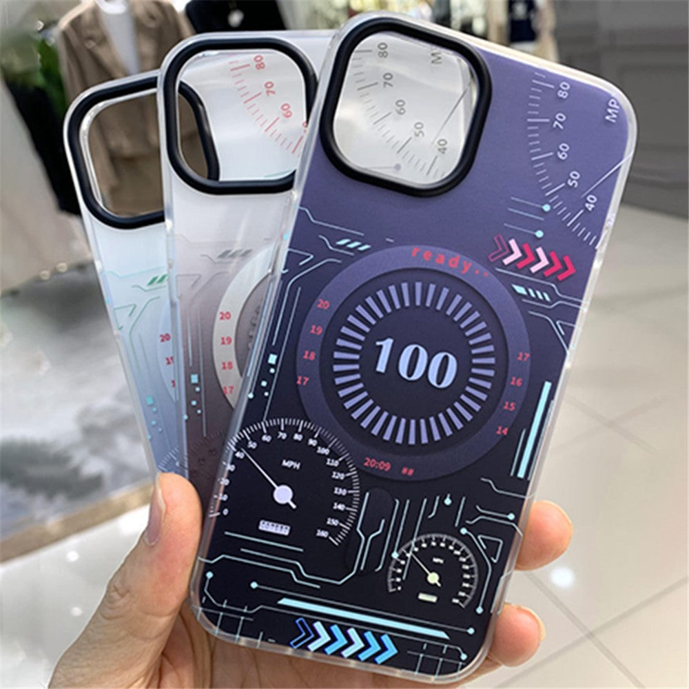 Circuit Board Style Magnetic Case for iPhone 14 Pro Max Compatible with MagSafe, Soft TPU Scratch Resistant IMD Cover