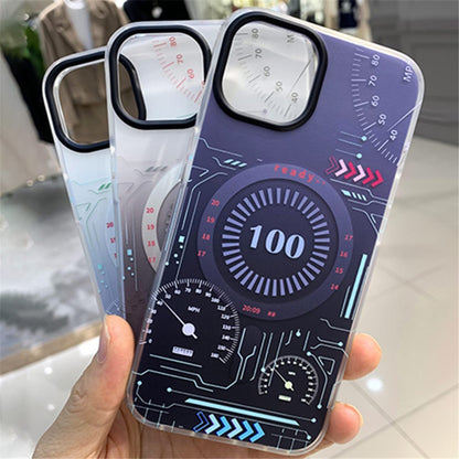 Circuit Board Style Magnetic Case for iPhone 14 Pro Max Compatible with MagSafe, Soft TPU Scratch Resistant IMD Cover